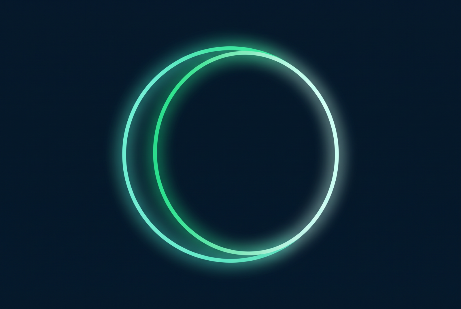 Abstract glowing circular loop graphic in Radiance RLX brand colors, symbolizing the burnout pattern loop