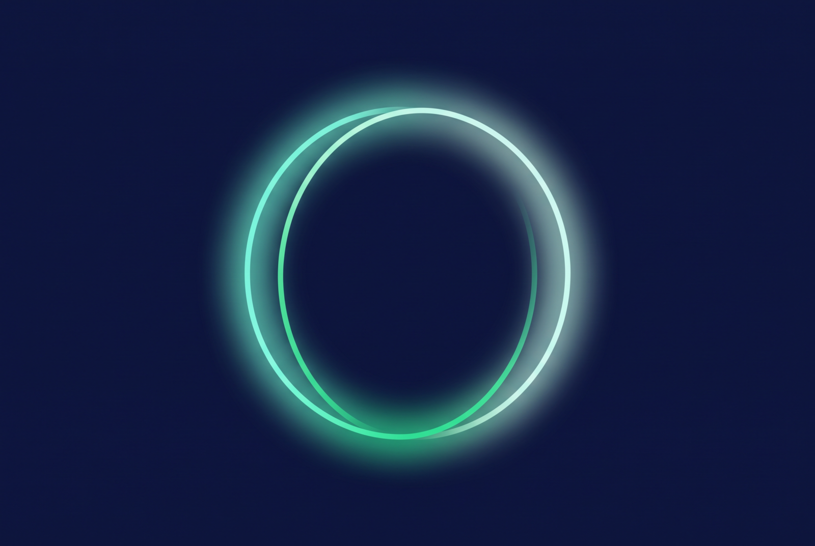 Abstract glowing circular loop graphic in Radiance RLX brand colors, symbolizing the imposter syndrome pattern loop