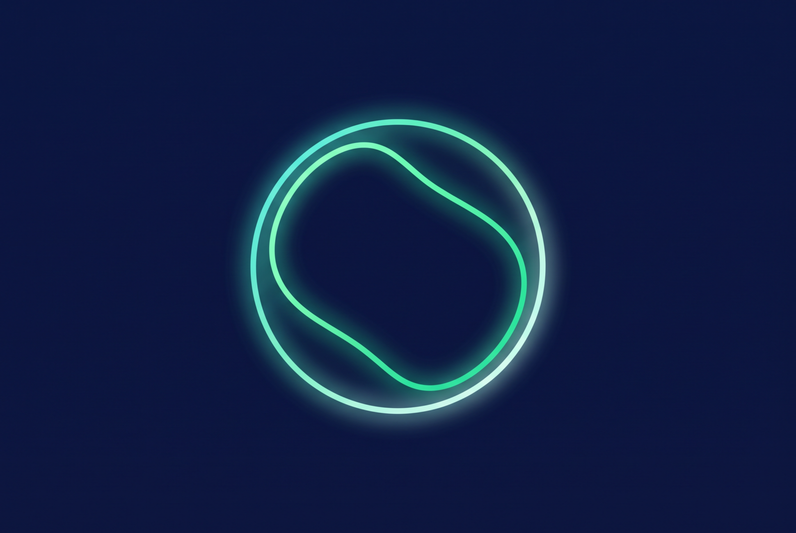 Abstract glowing circular loop graphic in Radiance RLX brand colors, symbolizing the overthinking pattern loop