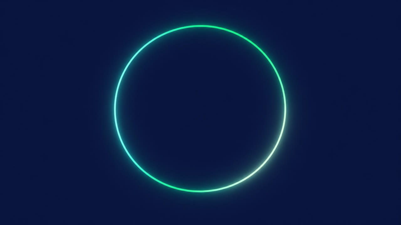 Abstract glowing circular loop graphic in Radiance RLX aqua and green on midnight navy, symbolizing the catastrophizing spiral
